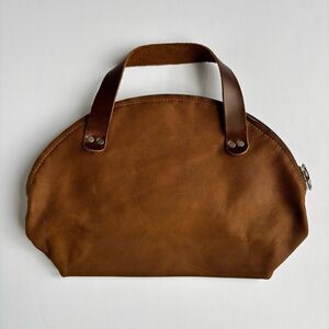 Farmhouse Frocks Genuine Leather Handbag – Handmade Rustic Brown Satchel Tote